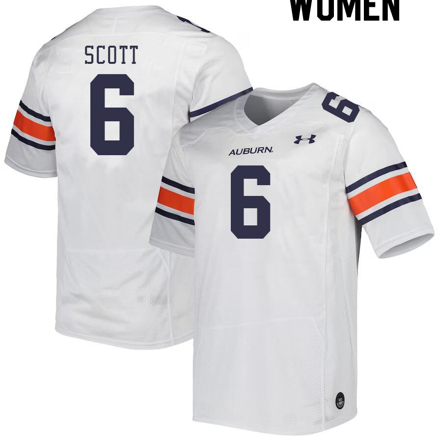 Women #6 Keionte Scott Auburn Tigers College Football Jerseys Stitched-White